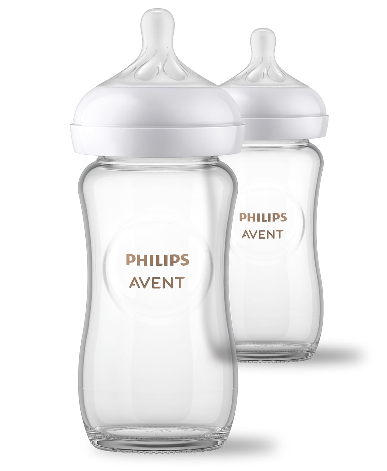 Philips Avent Natural Glass Baby Bottles, Medium Flow, 8 oz, BPA-Free