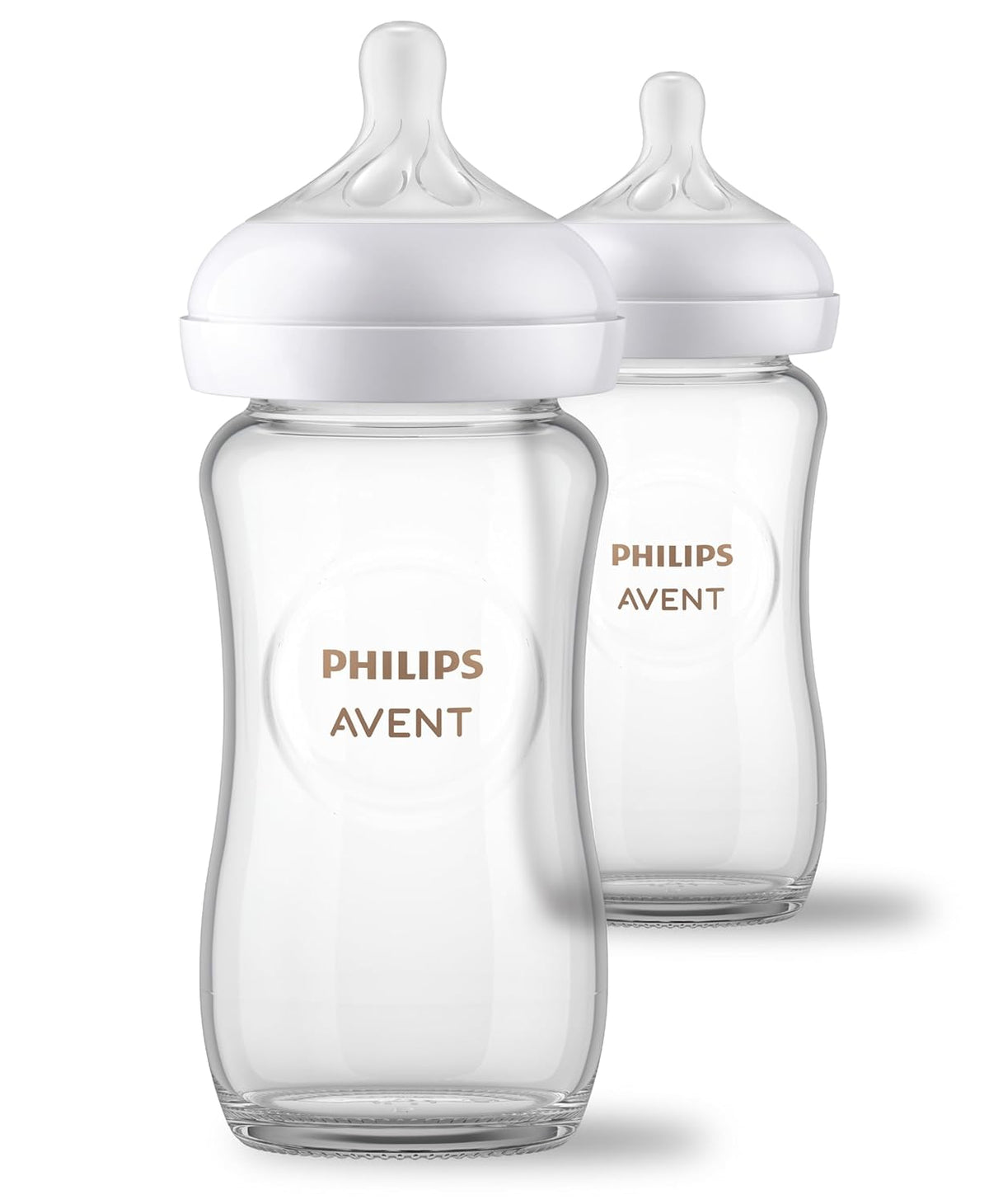 Philips Avent Natural Glass Baby Bottles, Medium Flow, 8 oz, BPA-Free
