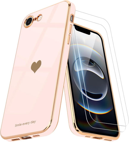 Teageo for iPhone 16e Case/for iPhone 17e Case for Girl Women, Light Pink