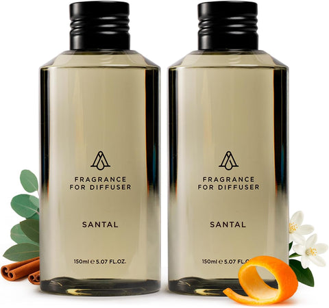 AromaPlan Santal Hotel Diffuser Oil 2-Pack – 100% Fragrance, 2X 5.07 Fl Oz