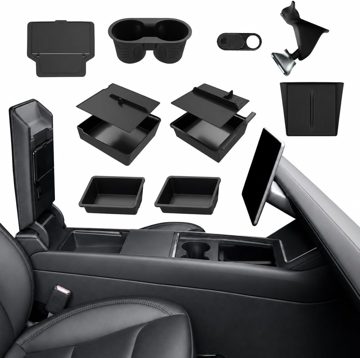 Center Console Organizer for 2025 2026 Tesla Model Y Juniper