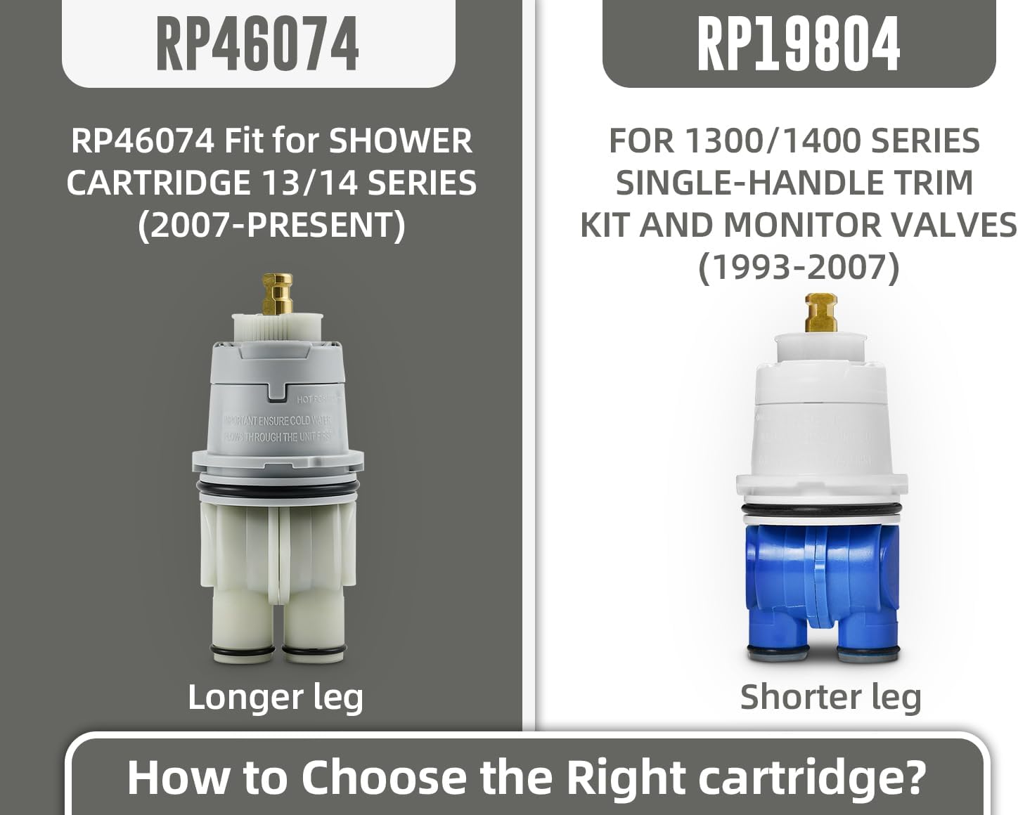 RP46074 Compatible with Delta 13/14 Series Bath Tub Shower Faucet Single Handle Universal MultiChoice Rough-in Valve Monitor Cartridge Repair Assembly Plumbing Parts