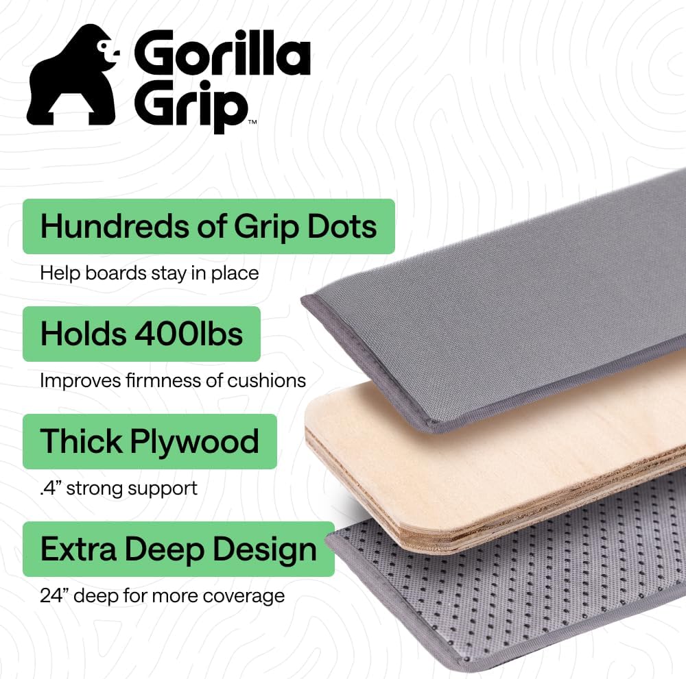 GORILLA GRIP Couch Cushion Support Board for Sagging Sofas, 24x78 Gray