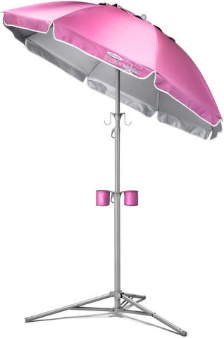 Wondershade Ultimate Portable Sun Shade Umbrella – Lightweight Adjustable Outdoor Patio & Beach Umbrella with Tripod Base (Red)