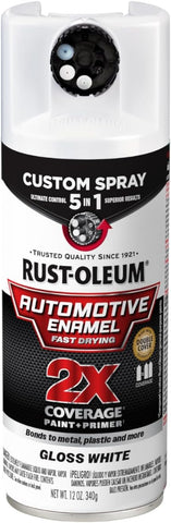Rust-Oleum 2X Automotive Enamel 5-in-1 Spray Paint, Gloss White