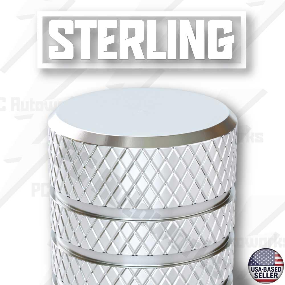 Aluminum Tire Valve Stem Caps – Anti-Rust, Premium Anodized Aluminum, Corrosion-Resistant, Easy Install, Universal Fit for Car, Truck, Bike, SUV – 1 Pack/Set of 4 (Sterling Silver)