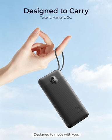 VRURC Portable Charger 4-Built-in-Cables 20000mAh Fast Charging Power Bank