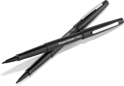 Paper Mate Flair Felt Tip Pens, Medium Point (0.7mm), Black, 2 Count