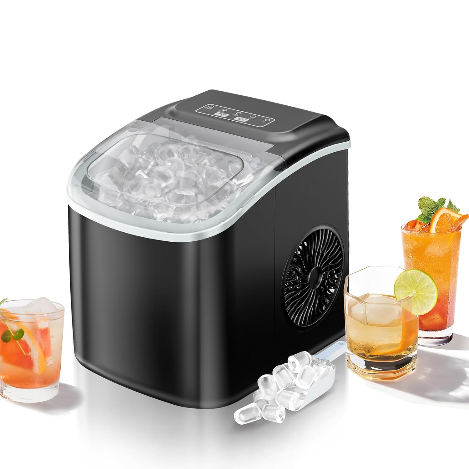 26LBS Per Day Portable Countertop Ice Maker, Self-Cleaning