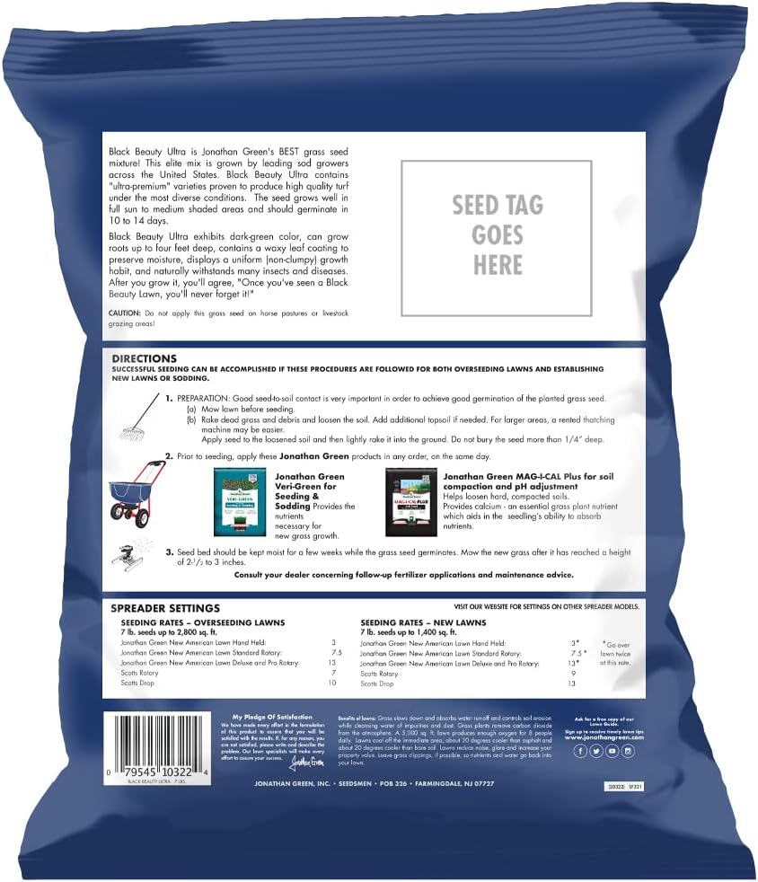 Jonathan Green Black Beauty Ultra Grass Seed - 7 lb