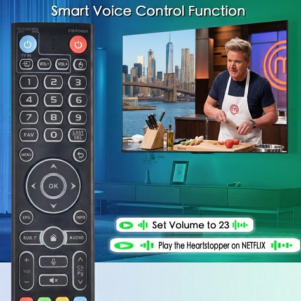 Replacement Intelligent Voice Backlit Remote for vSeeBox V5 Pro/V3 Plus/Pro