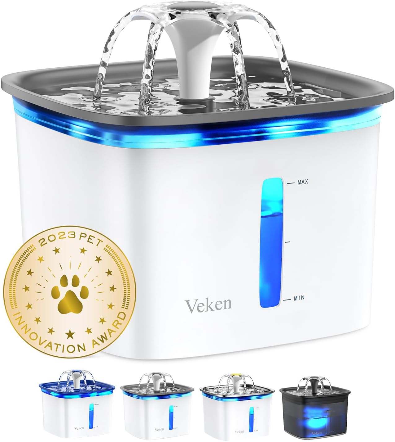Veken Innovation Award Winner 95oz/2.8L Cat Water Fountain