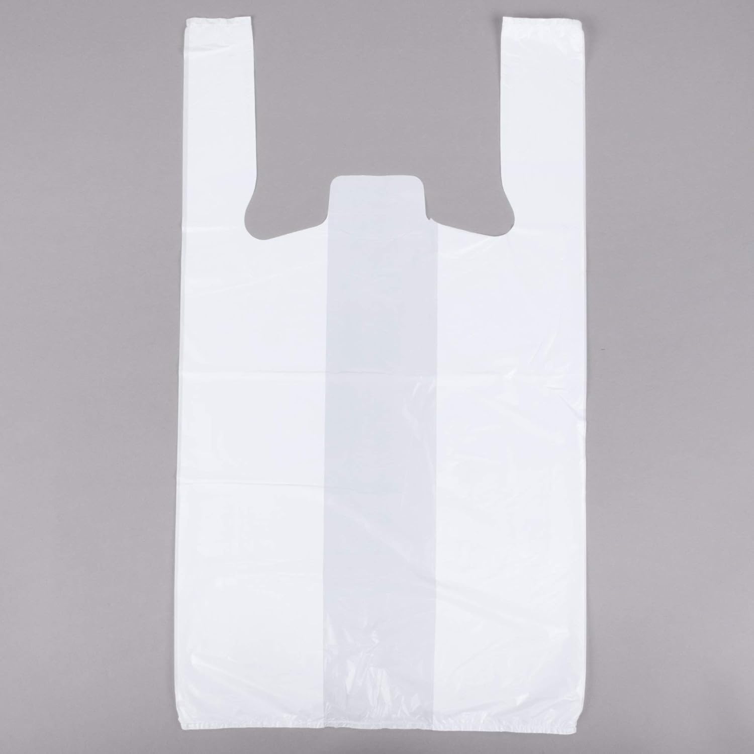 Carry-Out Plastic Bag-White Plain T-Shirt Bag 11.5"x6.5"x21.5" 15Mic (White, 1000/Case)