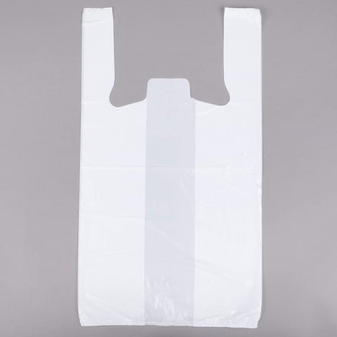 Carry-Out Plastic Bag-White Plain T-Shirt Bag 11.5"x6.5"x21.5" 15Mic (White, 1000/Case)