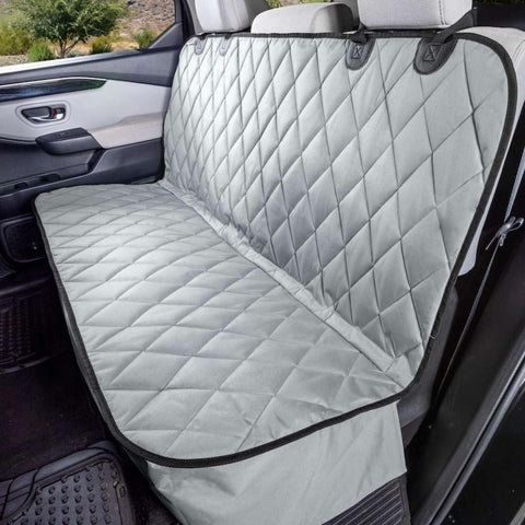 4Knines Heavy-Duty Rear Seat Cover for Dogs - Fitted, Grey Reg