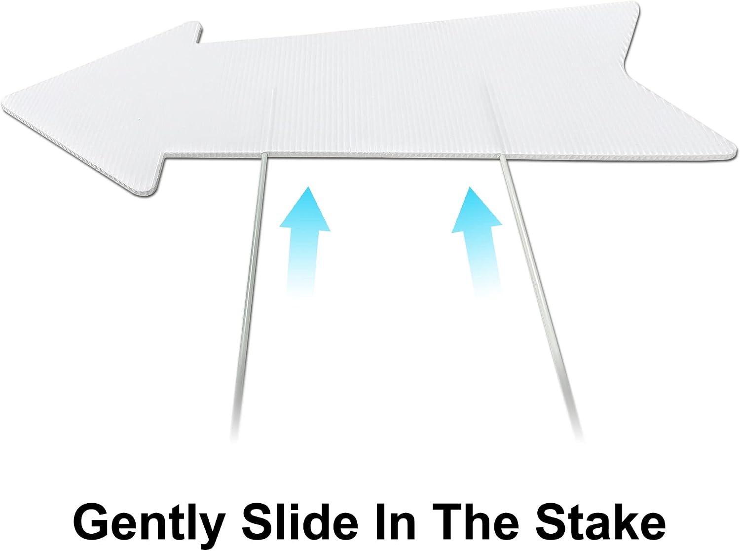 Blank Arrow Signs With Stakes 6 Pack - 17 x 6 Inches Wedding Directional Yard Signs, This Way Arrow Birthday Party Signs