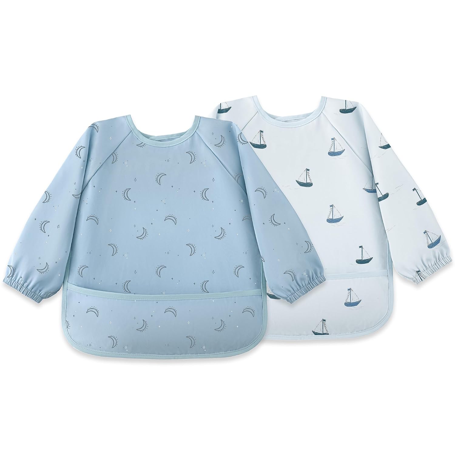 Susurration Baby Long Sleeve Bib Waterproof Sleeved Bib Smock for Baby
