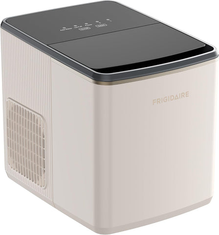 Frigidaire, Countertop Ice Maker, 26 lbs per Day – Fast Bullet Ice Making Machine with Touch Display, 9 Pieces in 7–15 Minutes, Portable Ice Machine for Home Kitchen, Office & RV, Vanilla