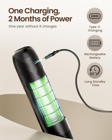 Maestri House Rechargeable Milk Frother, LunaFro Mini with Detachable Wand