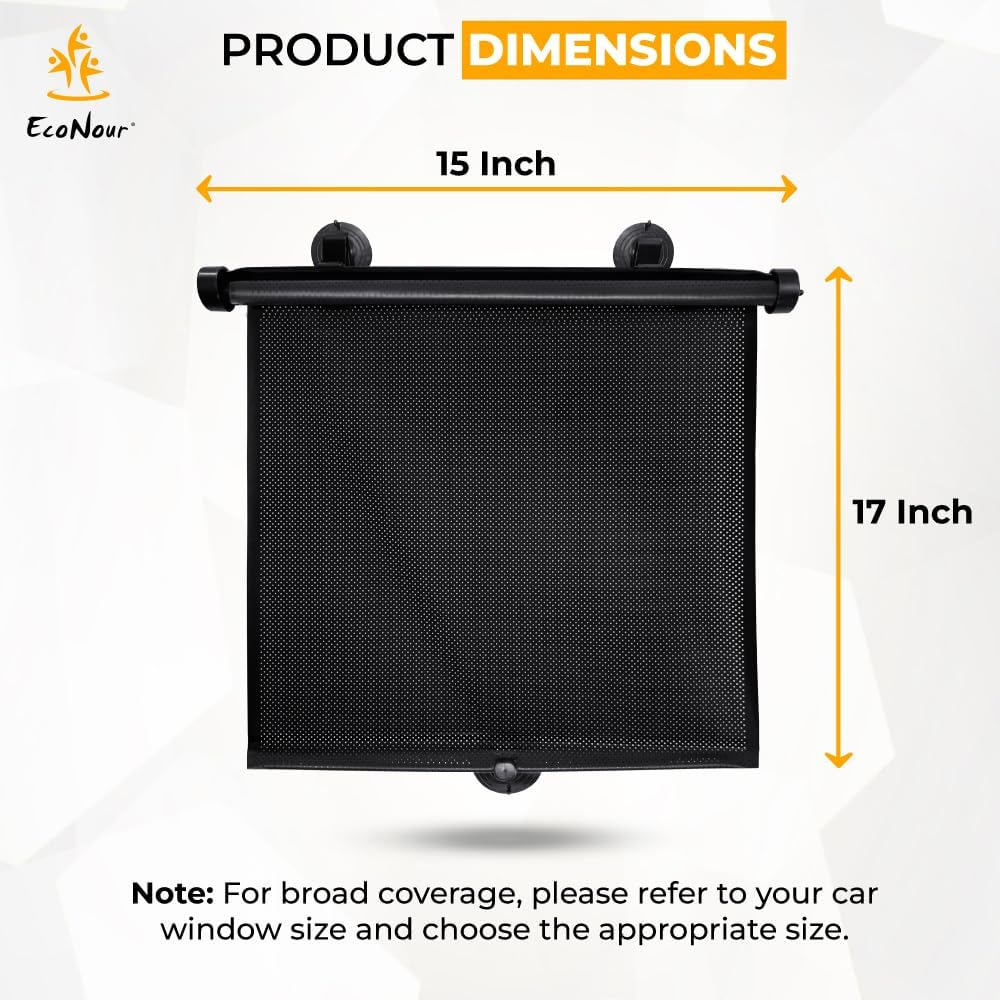 EcoNour Car Window Shades for Baby (2 Pack) Side Sunshade, Sun Visor