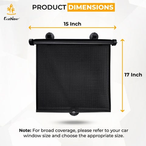EcoNour Car Window Shades for Baby (2 Pack) Side Sunshade, Sun Visor