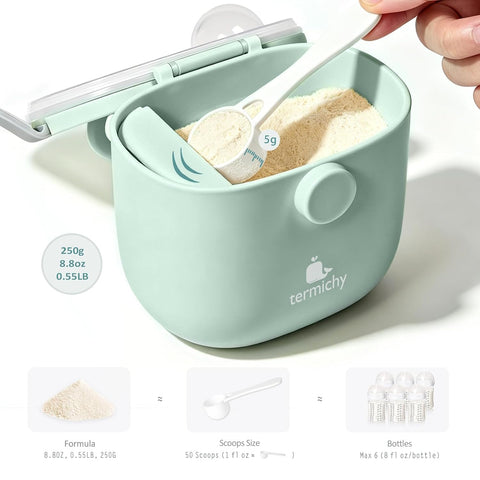 Termichy Baby Formula Dispenser for Travel: Portable Container with Scoop
