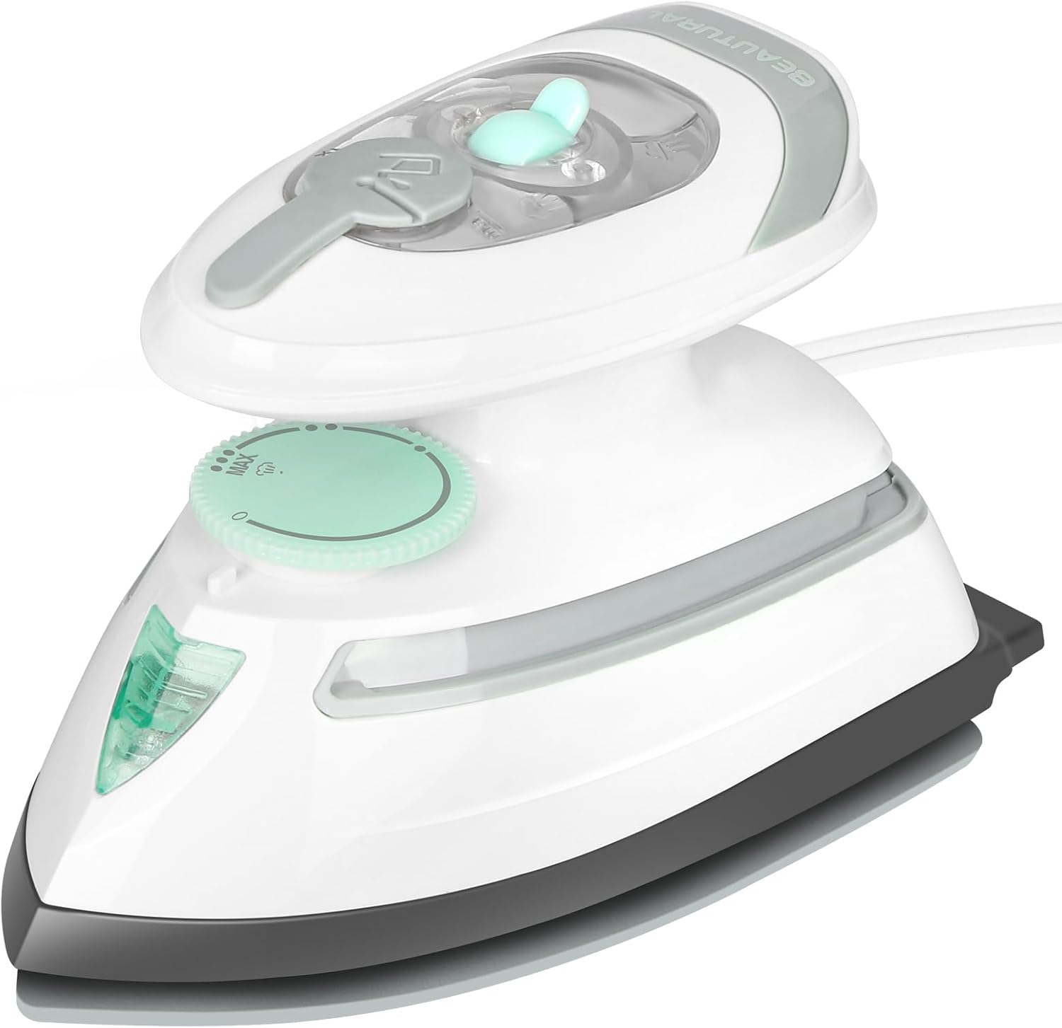 BEAUTURAL Mini Travel Steam Iron for Clothes with Dual Voltage, White