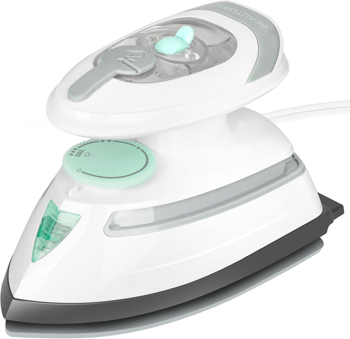 BEAUTURAL Mini Travel Steam Iron for Clothes with Dual Voltage, White