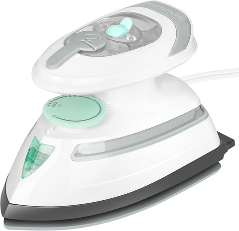 BEAUTURAL Mini Travel Steam Iron for Clothes with Dual Voltage, White