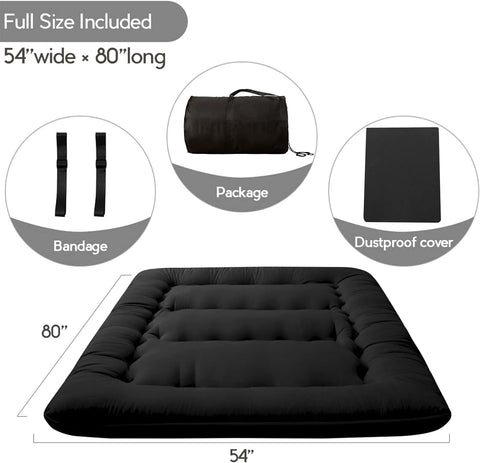 MAXYOYO Japanese Floor Mattress 4" Thick Full Size Foldable Futon Mattress