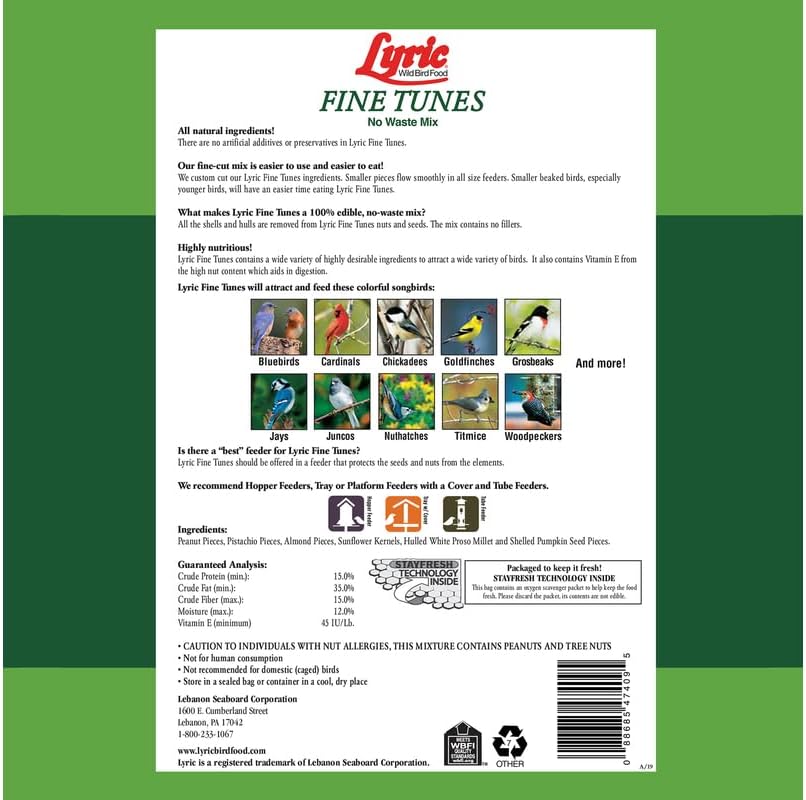 Lyric Fine Tunes Wild Bird Seed Mix, No Waste Food Mix, 5 lb. Bag