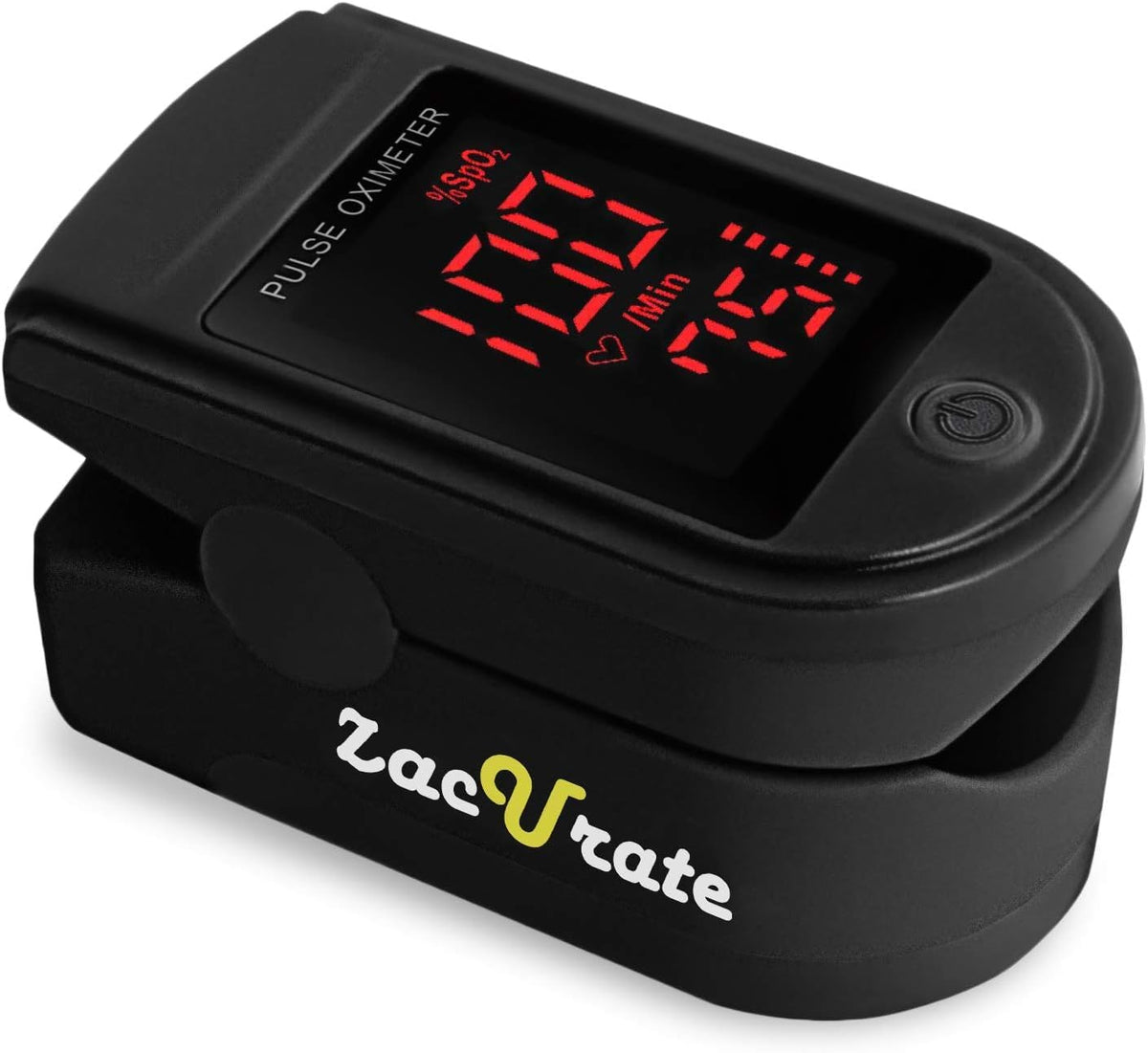 Zacurate 500 Series Fingertip Pulse Oximeter Blood Oxygen Saturation Monitor with Silicon Cover, Batteries and Lanyard, Royal Black