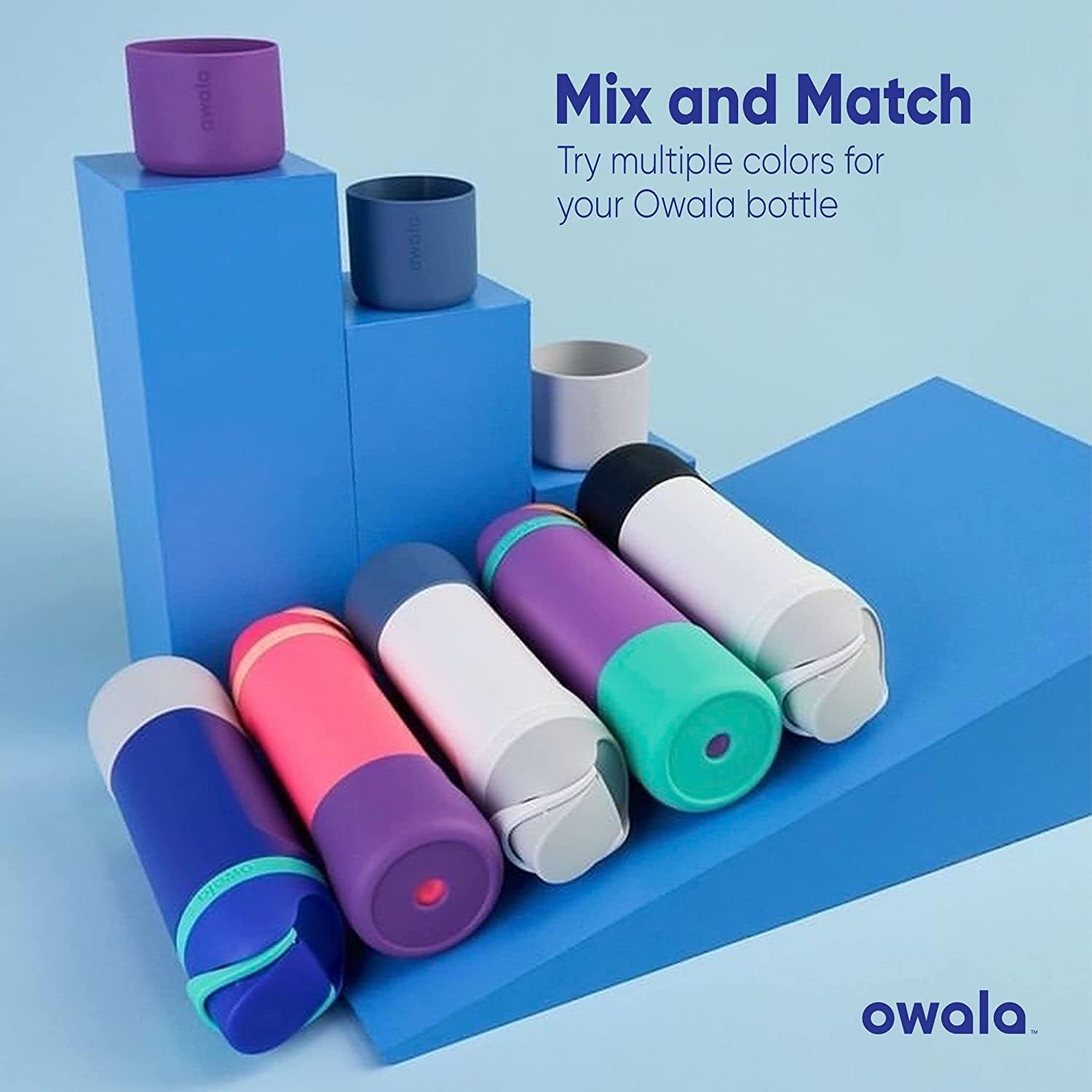 Owala Silicone Water Bottle Boot, Anti-Slip Protective Sleeve for Water Bottle, Protects FreeSip or Flip Stainless Steel Water Bottles, 24 Oz, Mauve