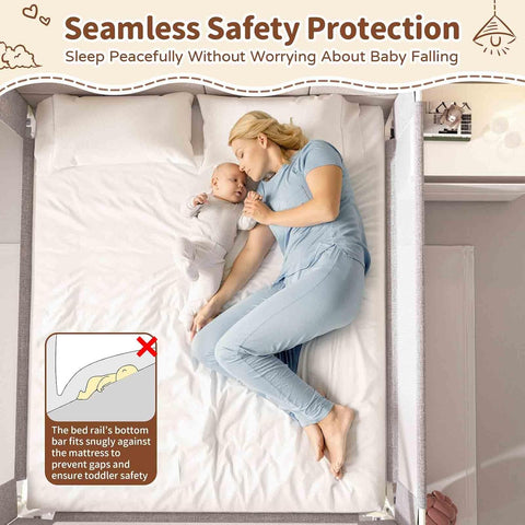 Bed Rail for Toddlers,1-Piece Height Adjustable Bed Guard Rail for Toddlers, Kids Safety Guard Rails for Twin Full Queen King Size (Gray, 1 Piece Side:70.8")