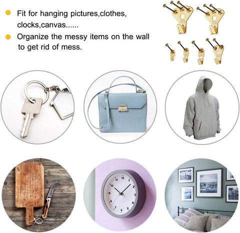 125 Pcs Heavy Duty Picture Hanging Kit with Nails for Wooden/Drywall - Professional Hangers for Canvas, Office Pictures, Clock, House Decoration - Holds 10-100 lbs (Pack of 2)