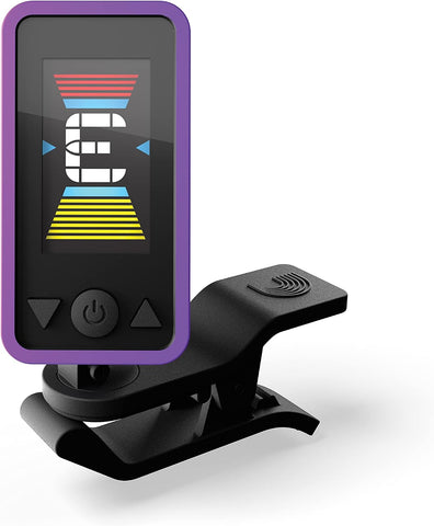 D'Addario Eclipse Headstock Clip-On Guitar Tuner, Purple