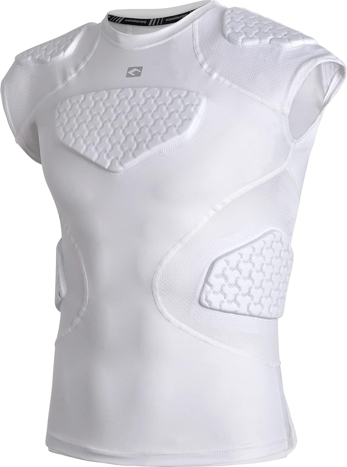 COOLOMG Youth Football Padded Shirt Chest Rib Protector