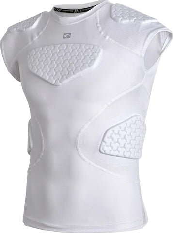 COOLOMG Youth Football Padded Shirt Chest Rib Protector