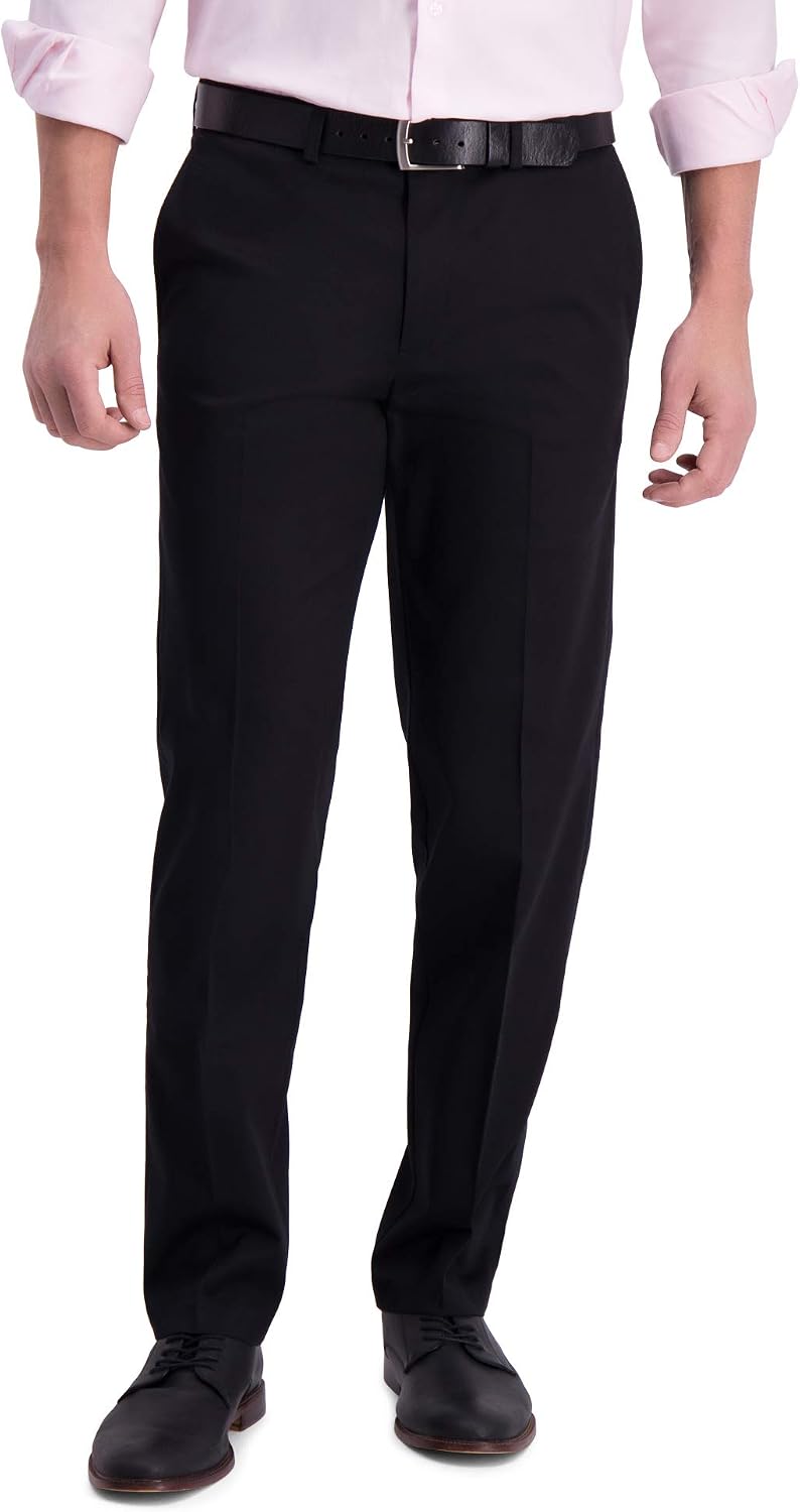 Haggar Men's Iron Free Premium Khaki Straight Fit Flat Front Pants
