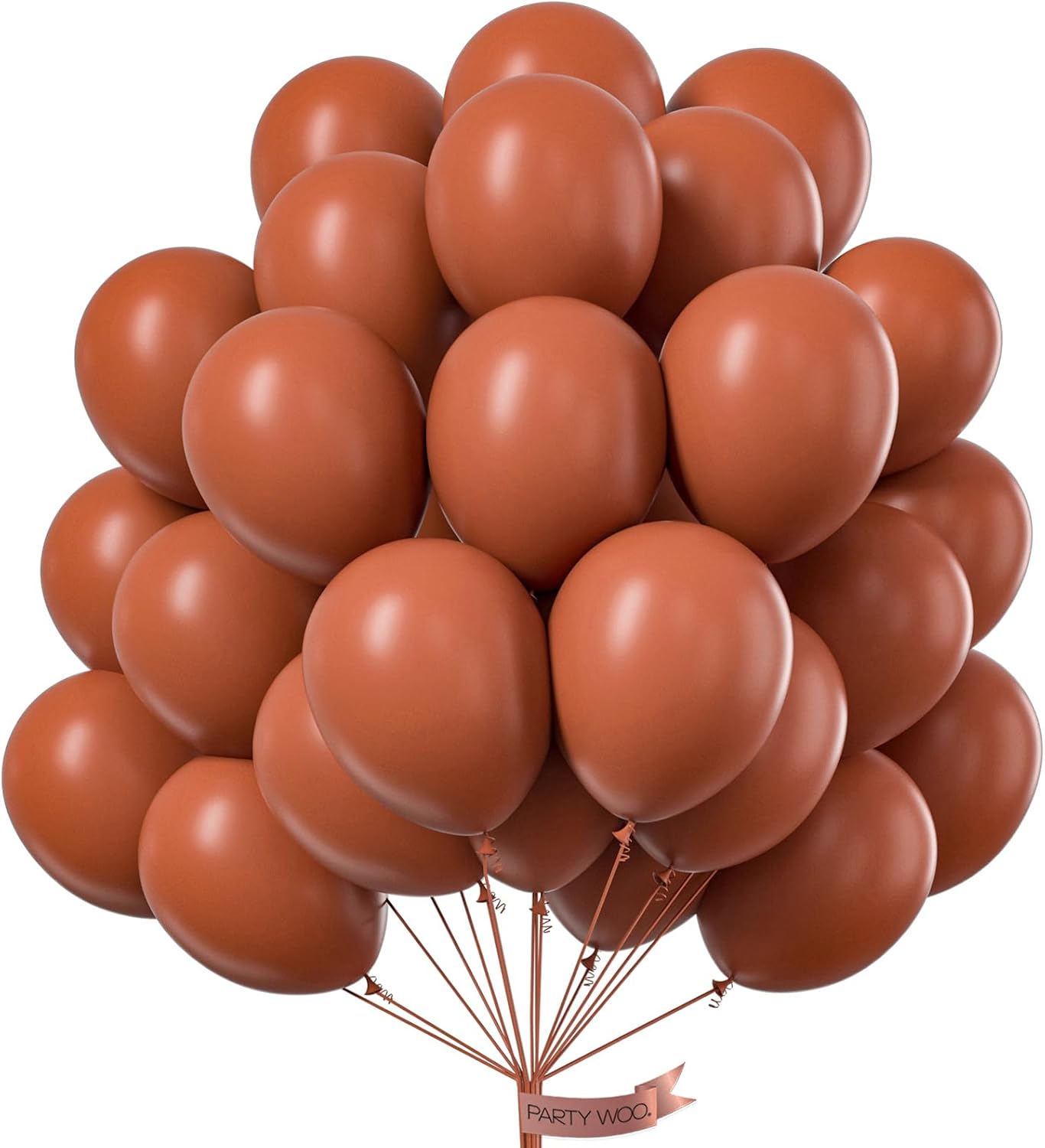 PartyWoo Dark Brown Balloons 50pcs Boho Neutral Coffee Tan Color 12 Inch