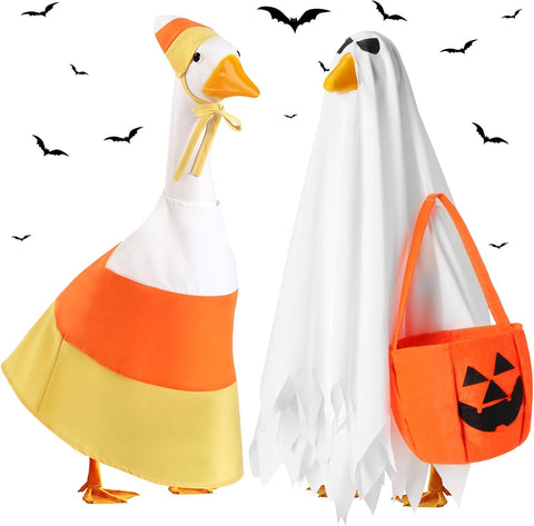 2 Set Fall Porch Goose Outfit, Halloween 23" Lawn Goose Cloth