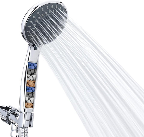 Briout High Pressure Handheld Shower Head 5-Settings with Hard Water Filter