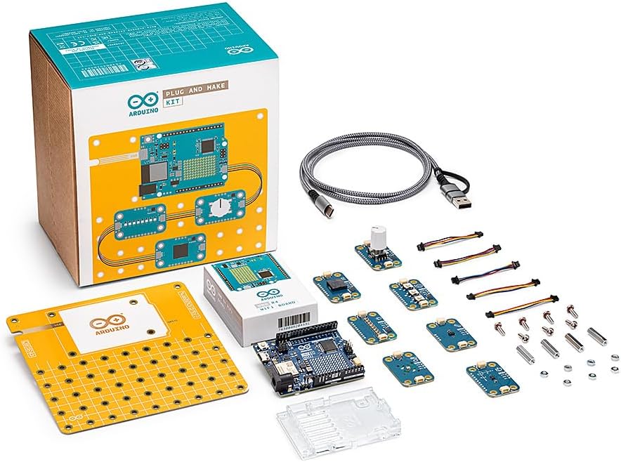 Arduino Official Plug and Make Kit [AKX00069] - Ultimate Starter Kit for Beginners | Build Connected Projects Easily | Fun & Educational Technology Package for Learning Electronics & Coding