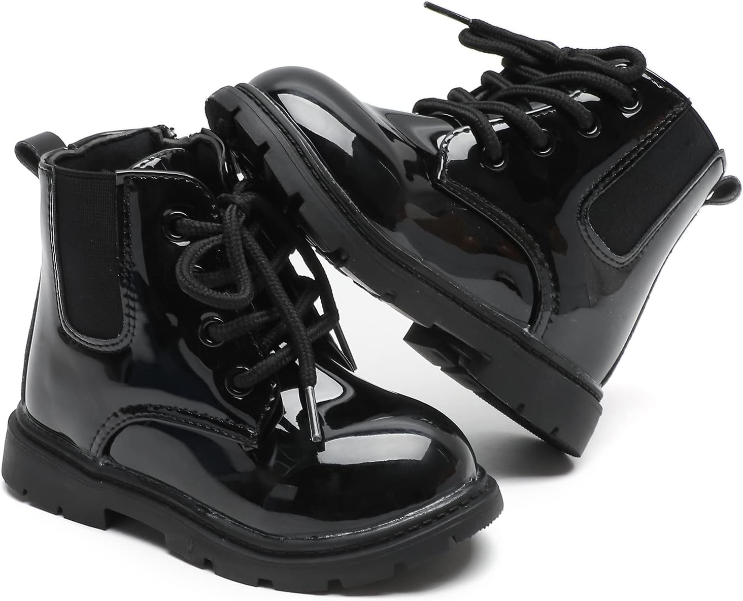 Komfyea Boys And Girls Lace Up Zipper Outdoor Ankle Boots(Toddler/Little Kids)