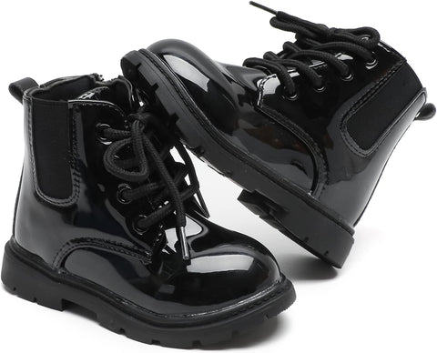Komfyea Boys And Girls Lace Up Zipper Outdoor Ankle Boots(Toddler/Little Kids)