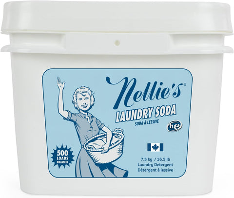 Nellie's Laundry Soda | Powder Laundry Detergent 500 Loads | Made in Canada