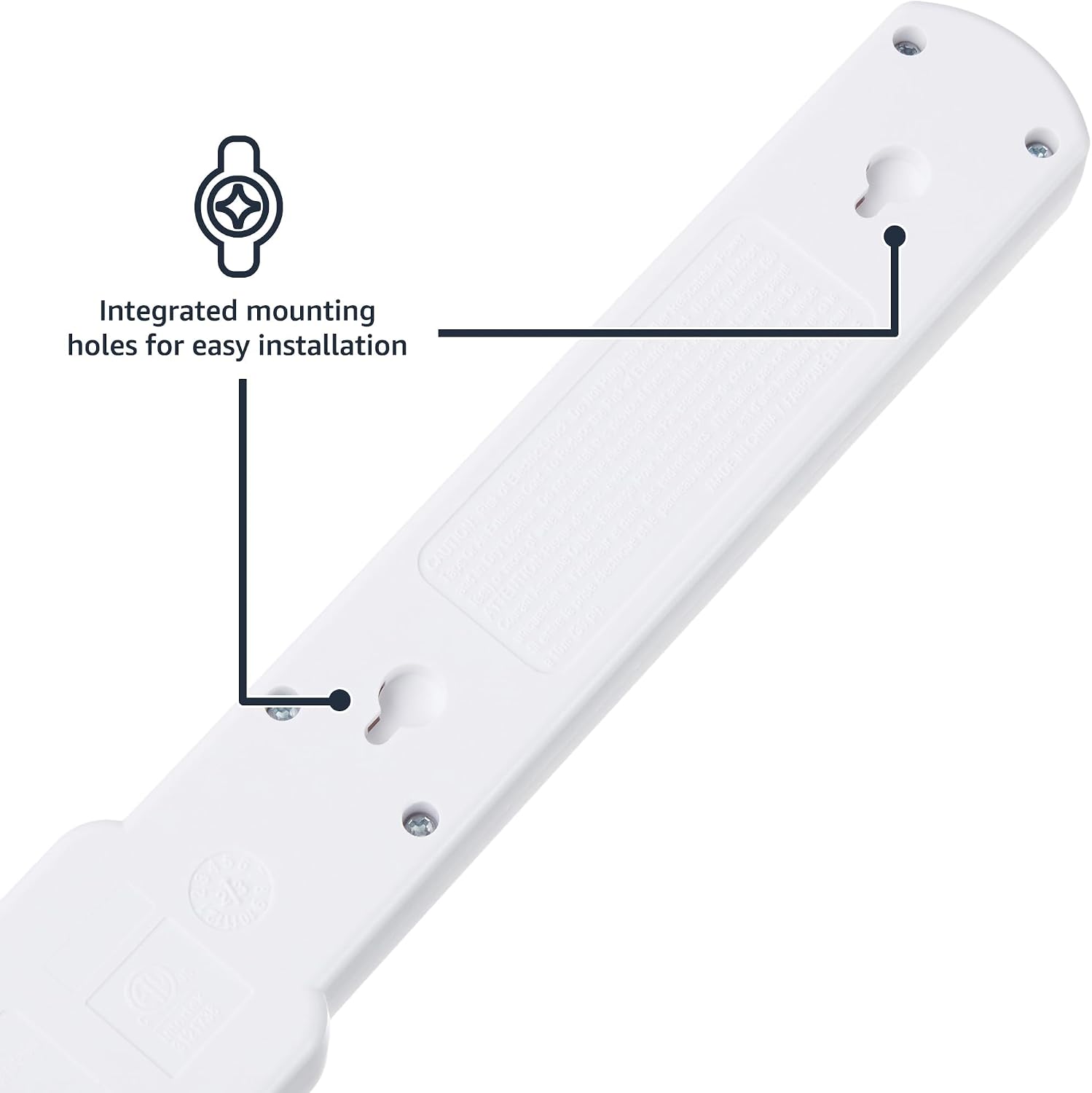 Amazon Basics Surge Protector Power Strip, 6-Outlet with 200J Protection, Circuit Breaker, LED Indicator, On/Off Switch, Wall-Mounting, 2ft Extension Cord, White, 2-Pack