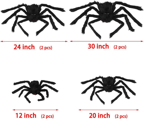 Halloween Decorations Outdoor Large Spiders: 8 Pack Halloween Spiders Decor