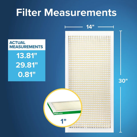 Filtrete 14x30x1 Air Filter, MERV 8, MPR 700, 6 HVAC Filters