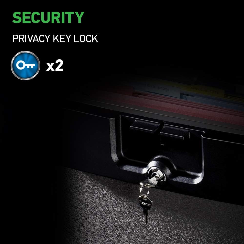 SentrySafe Black Fireproof and Waterproof Safe, File Folder and Document Box with Key Lock, 14.3 x 15.5 x 13.5 inches, HD4100